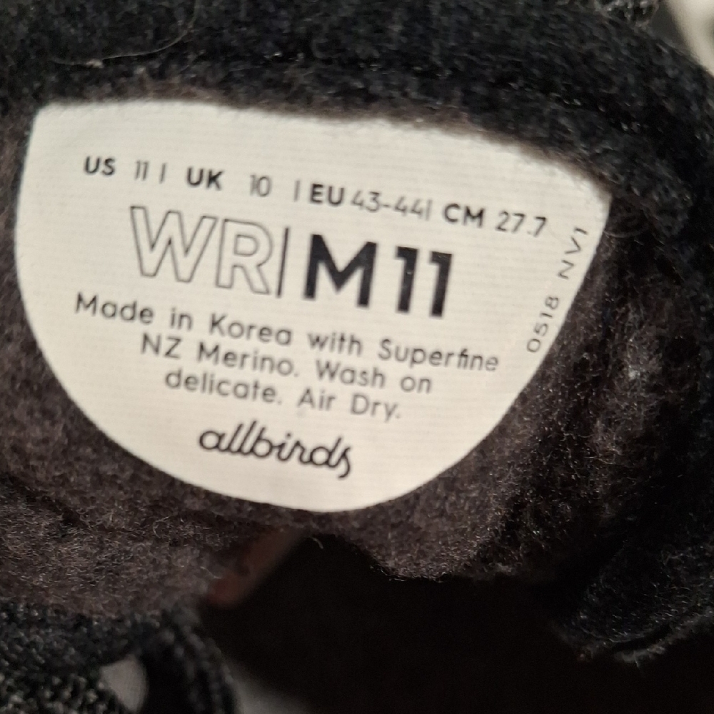 Allbirds Men's Charcoal and White Sneakers Size M 11 - Picture 7 of 8